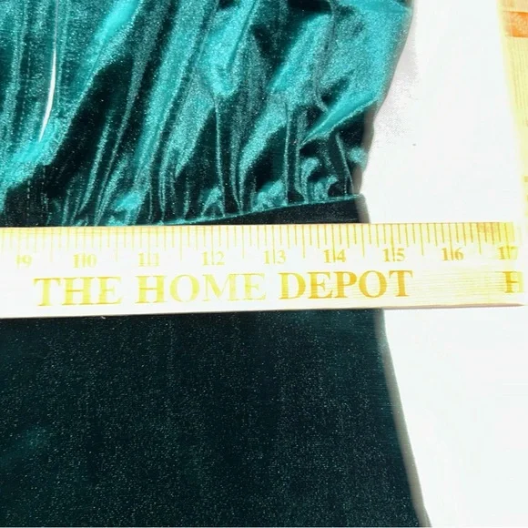 Revelry Emerald Green Velvet Halter Gown convertible top - Picture 8 of 10